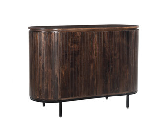 Livingfurn - Dressoir Noor Walnut 115cm - Mangohout / Gecoat Staal