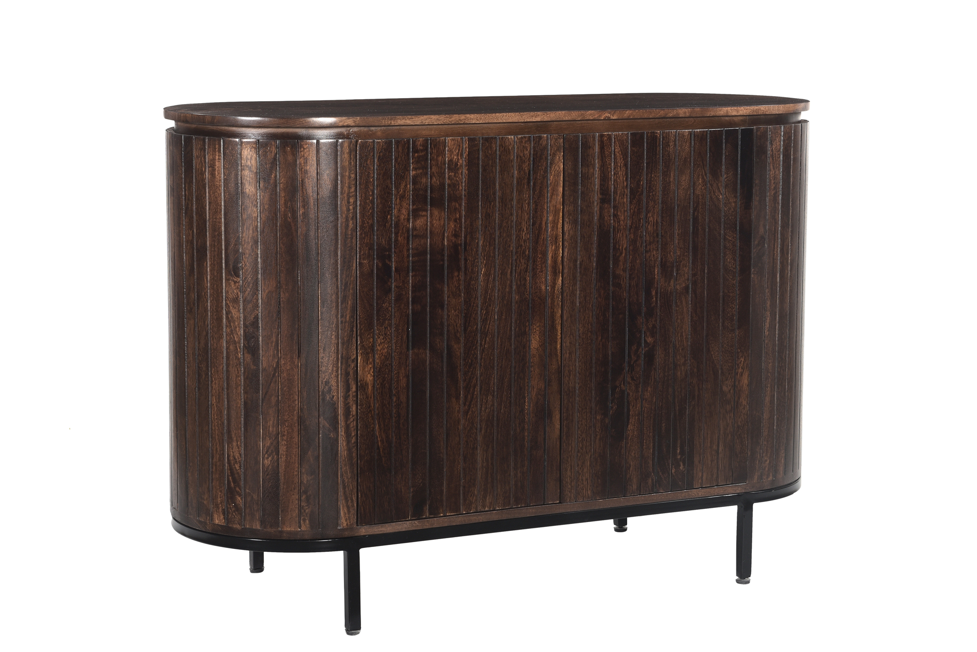 Livingfurn - Dressoir Noor Walnut 115cm - Mangohout / Gecoat Staal