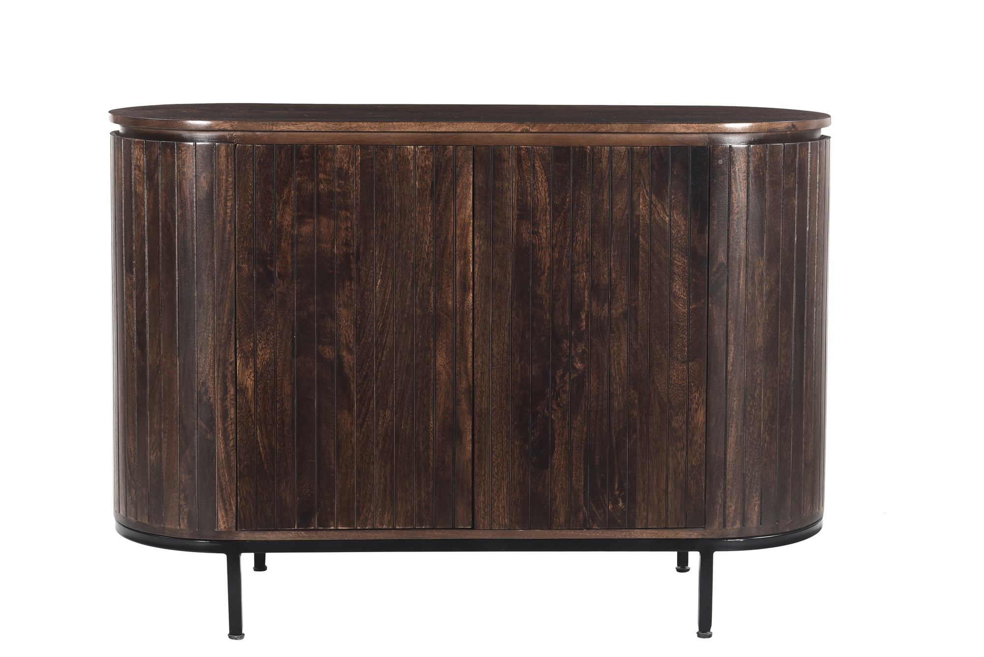 Livingfurn - Dressoir Noor Walnut 115cm - Mangohout / Gecoat Staal