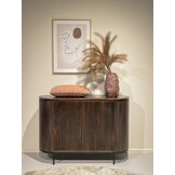 Livingfurn - Dressoir Noor Walnut 115cm - Mangohout / Gecoat Staal