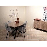 Livingfurn - Eetkamertafel Jesper Oval 210 cm - Mangohout / Gecoat Staal