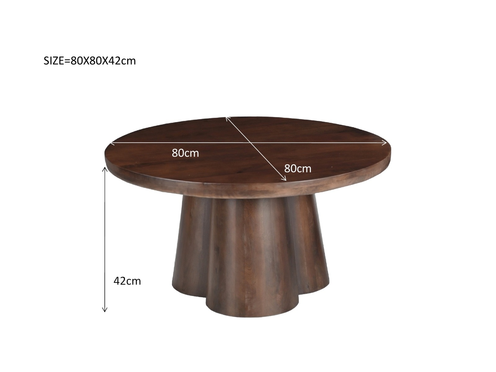 Brix - Salontafel Brix Clubs 80cm - Mangohout