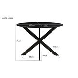 Livingfurn - Ronde Eetkamertafel Oslo Zwart - Acasia Hout  - 120 cm
