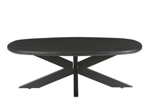 Livingfurn - Salontafel Jesper Black 120 - Mangohout / Gecoat Staal