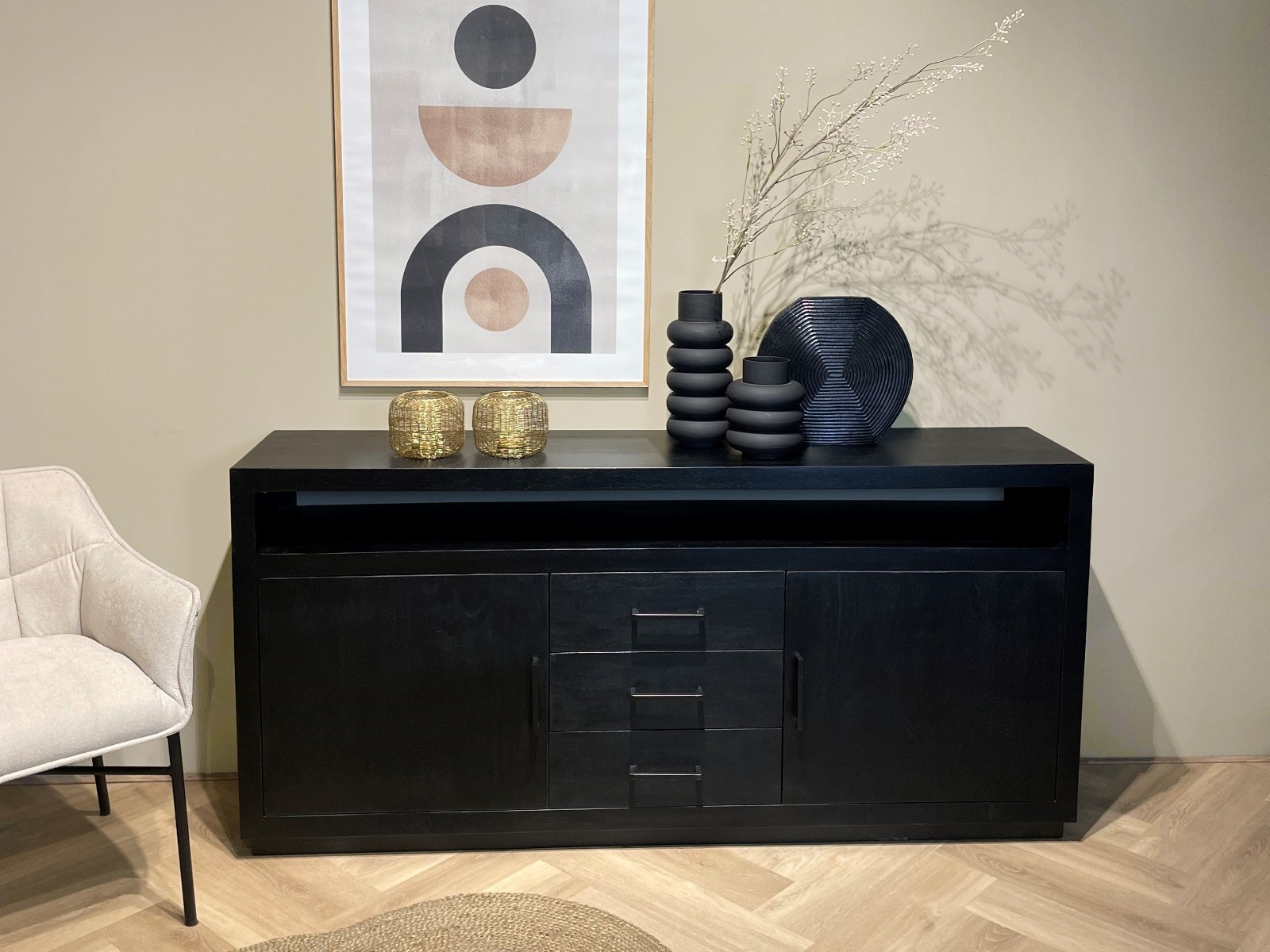 Livingfurn - Dressoir Jaxx 180cm - Mangohout