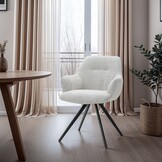 Livingfurn - Eetkamerstoel Doreen Sneak Natural - Stof / Gecoat Staal