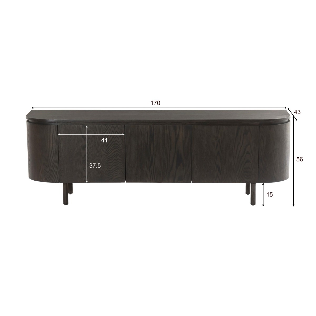 Livingfurn - Tv-meubel - Tobago Espresso 170cm - Bruin