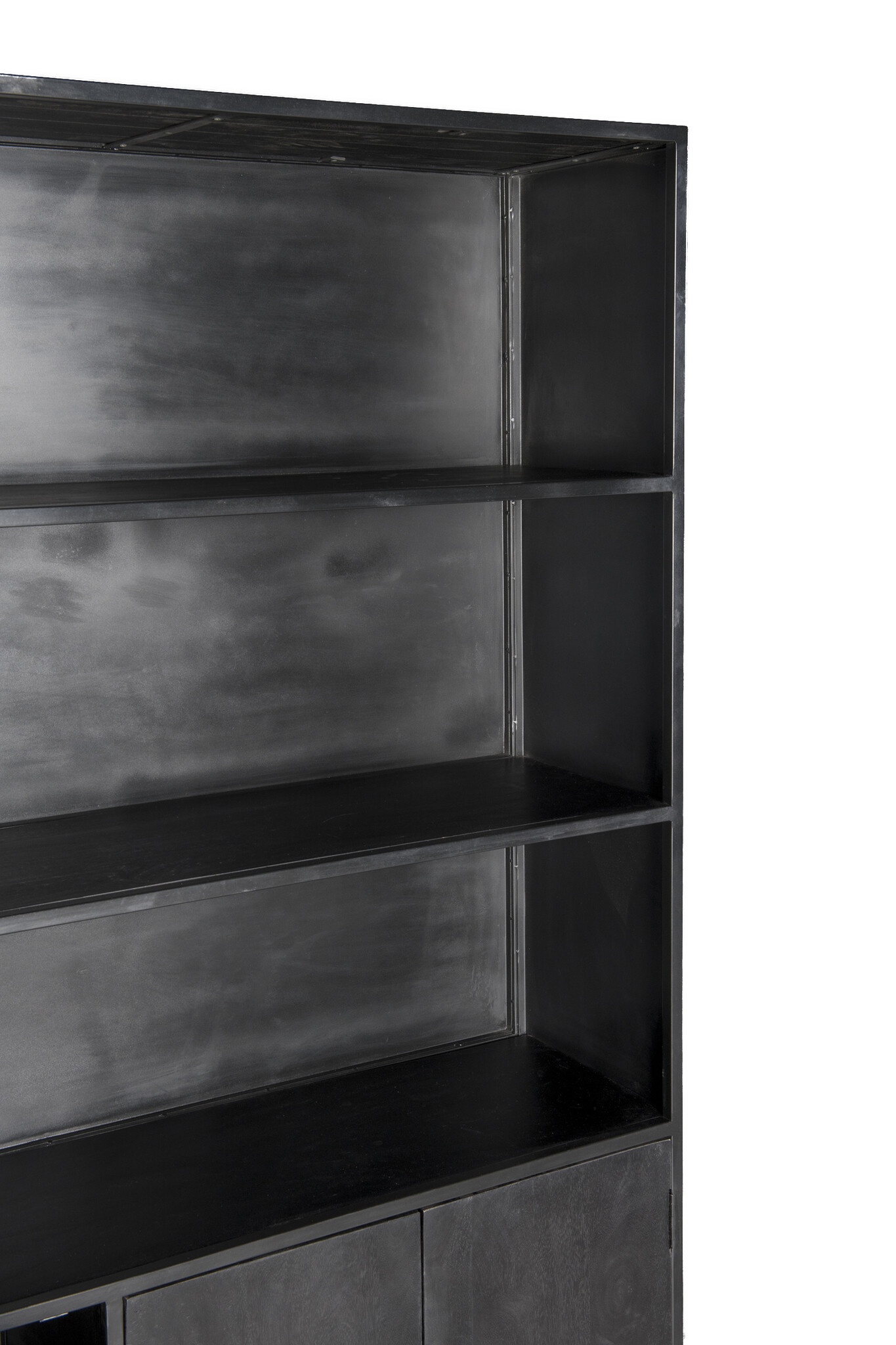 Livingfurn - Kabinetkast Kala - 40x120x200 - Mangohout en Gecoat Staal