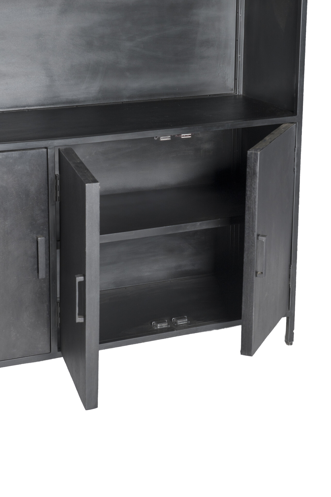 Livingfurn - Kabinetkast Kala - 40x120x200 - Mangohout en Gecoat Staal