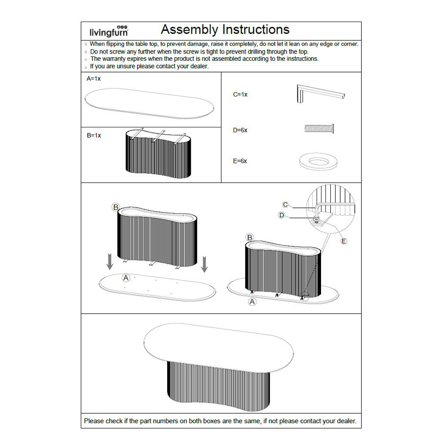 Livingfurn - Eetkamertafel Sevilla Brown 250cm - Mangohout