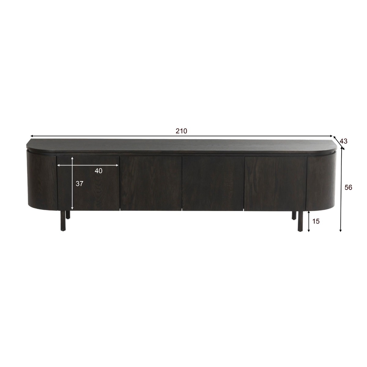 Livingfurn - Tv-meubel - Tobago Espresso 210cm - Bruin