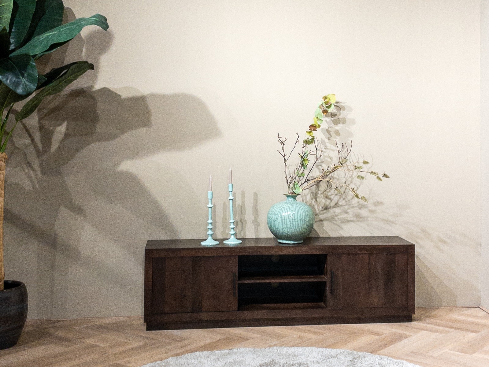 Livingfurn - TV Meubel Jaxx Brown 150cm - Mangohout