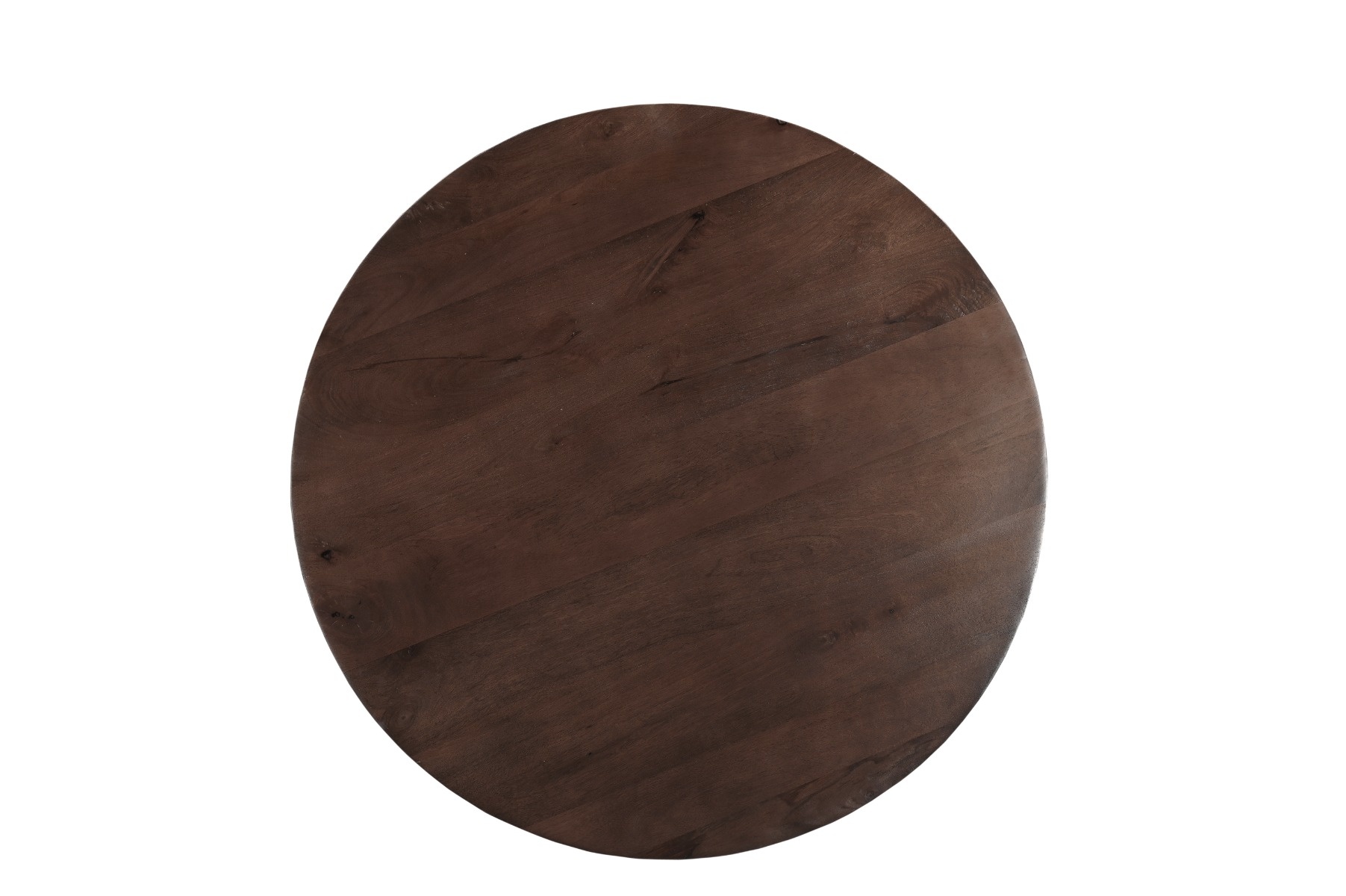 Livingfurn - Eetkamertafel Jesper Round Brown 120cm - Mangohout / Gecoat Staal