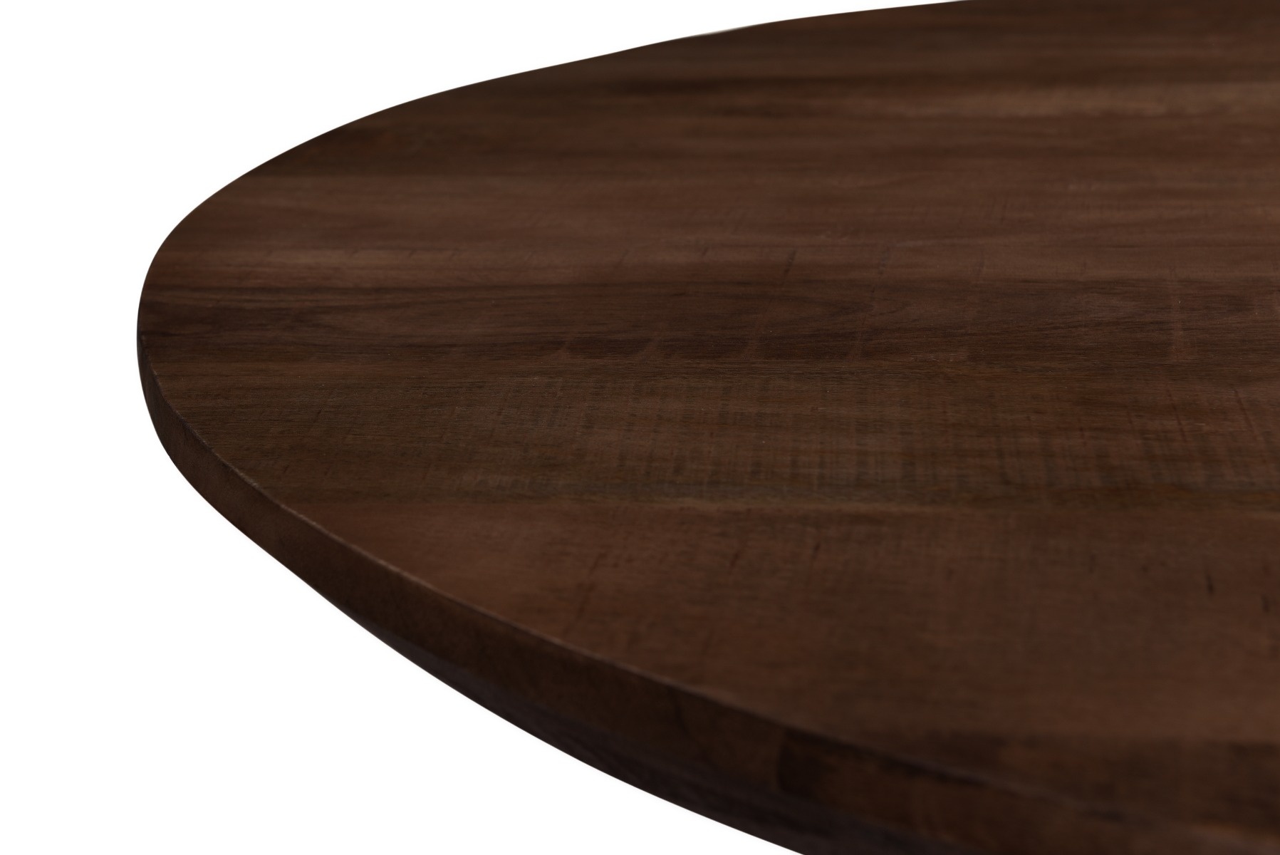 Livingfurn - Eetkamertafel Jesper Round Brown 120cm - Mangohout / Gecoat Staal