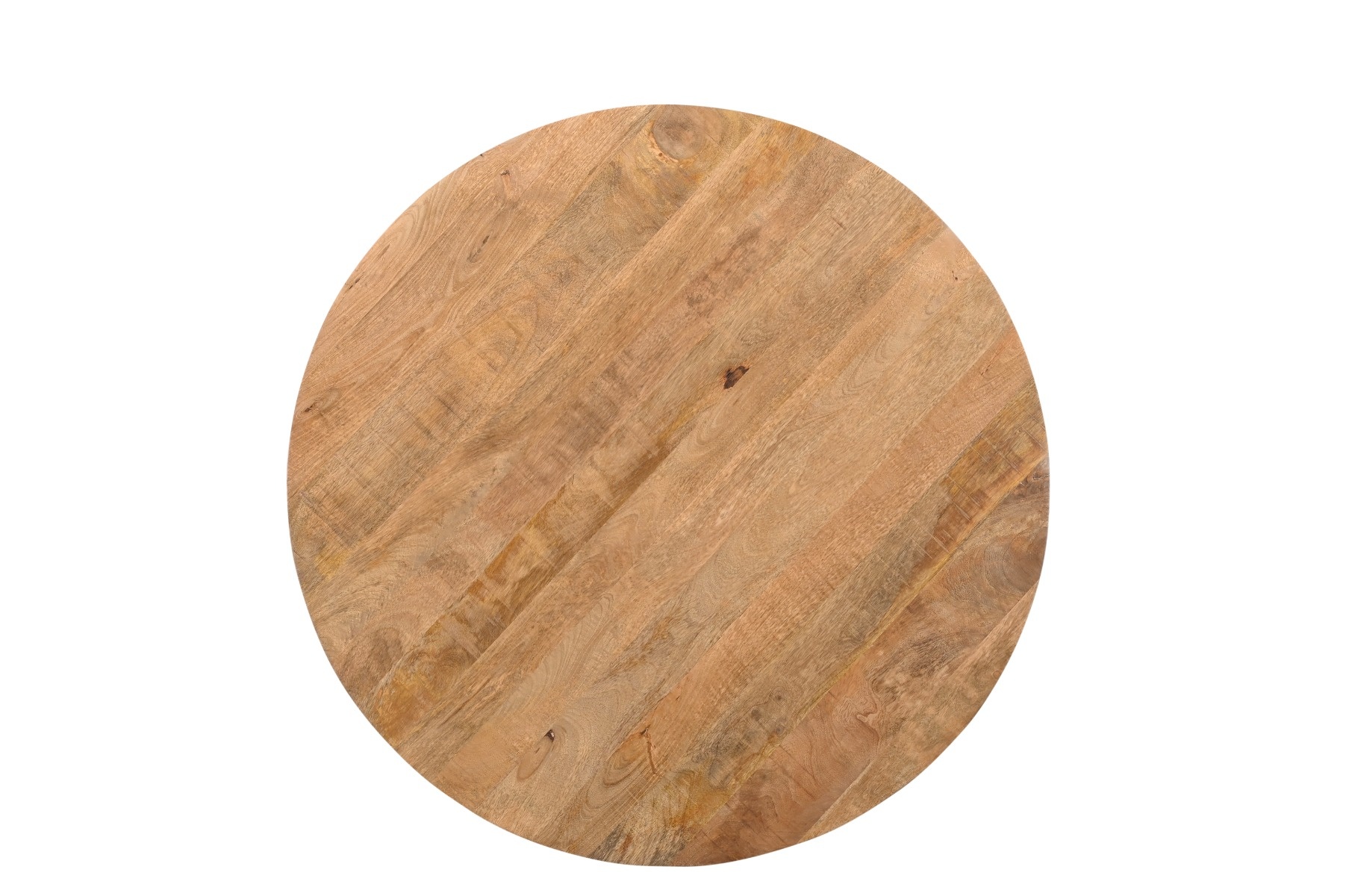 Livingfurn - Eetkamertafel Jesper Round 150cm - Mangohout / Gecoat Staal