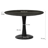 Brix - Zwarte Eetkamertafel Brix Vivian - 120cm - Moderne Eettafel van Mangohout