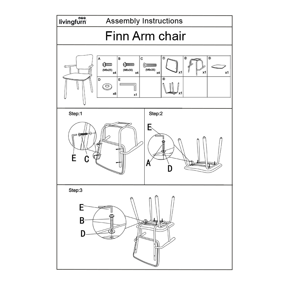 Brix - Eetkamerstoel Finn Sand - Beige - Set van 2