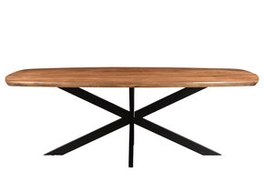 Livingfurn - Eetkamertafel Jesper Danish Oval 230cm - Mangohout / Gecoat Staal
