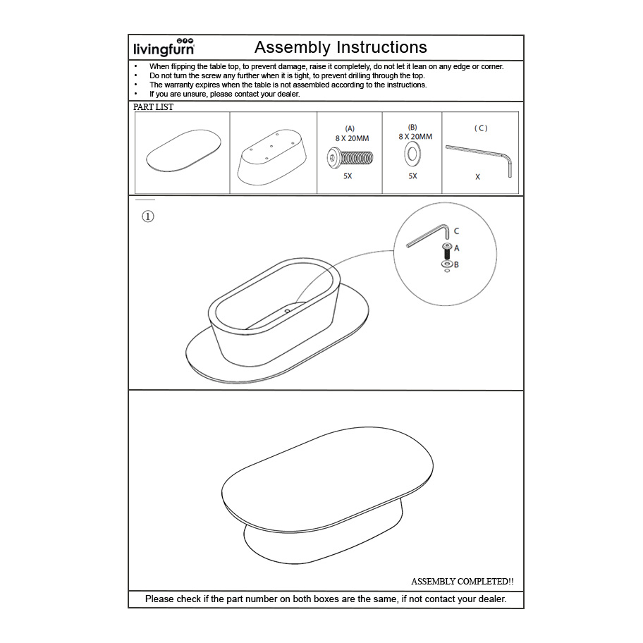Livingfurn - Salontafel - Tobago Espresso Oval 120cm - Bruin