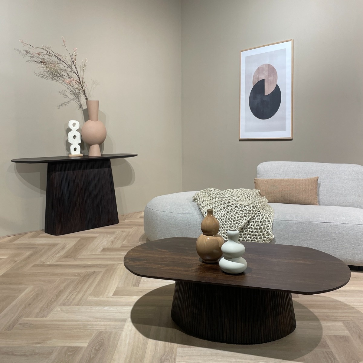 Livingfurn - Salontafel Salvator Walnut Oval 120 - Mangohout