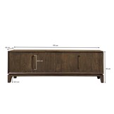 Livingfurn - TV meubel Cortez - 170x55x40 cm - Mangohout