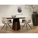 Livingfurn - Eetkamertafel Brix Clubs 130cm - Mangohout