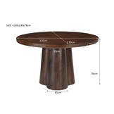 Livingfurn - Eetkamertafel Brix Clubs 130cm - Mangohout