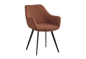 Livingfurn - Eetkamerstoel Luca Boucle Leaf Brown - 2 stuks