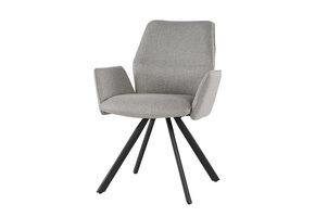 Livingfurn - Eetkamerstoel Diana Stof / Gecoat staal - Taupe - 1 stuk