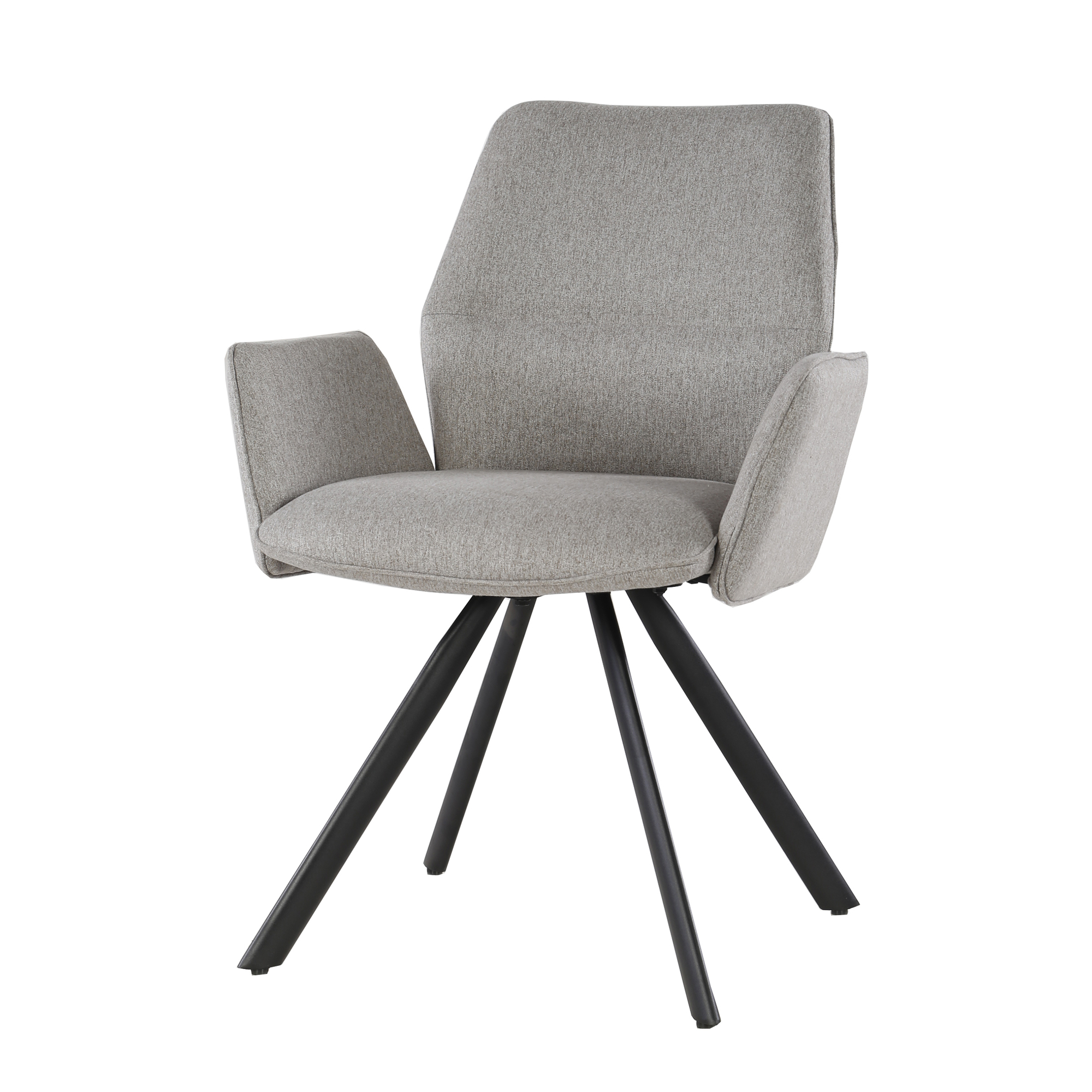 Livingfurn - Eetkamerstoel Diana Stof / Gecoat staal - Taupe - 1 stuk