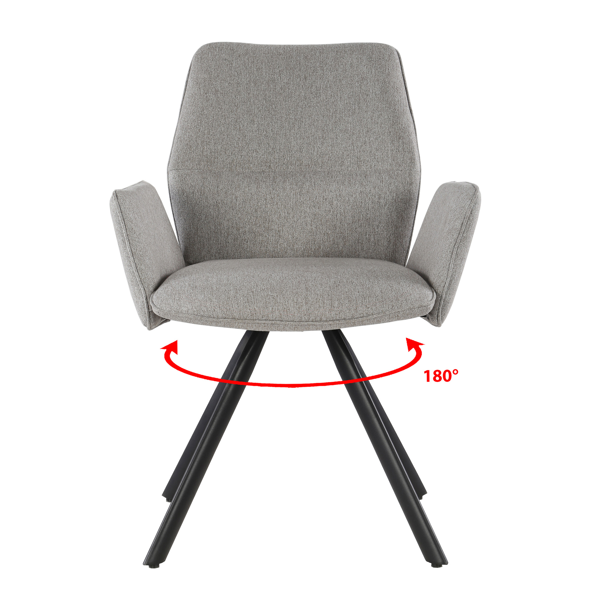 Livingfurn - Eetkamerstoel Diana Stof / Gecoat staal - Taupe - 1 stuk