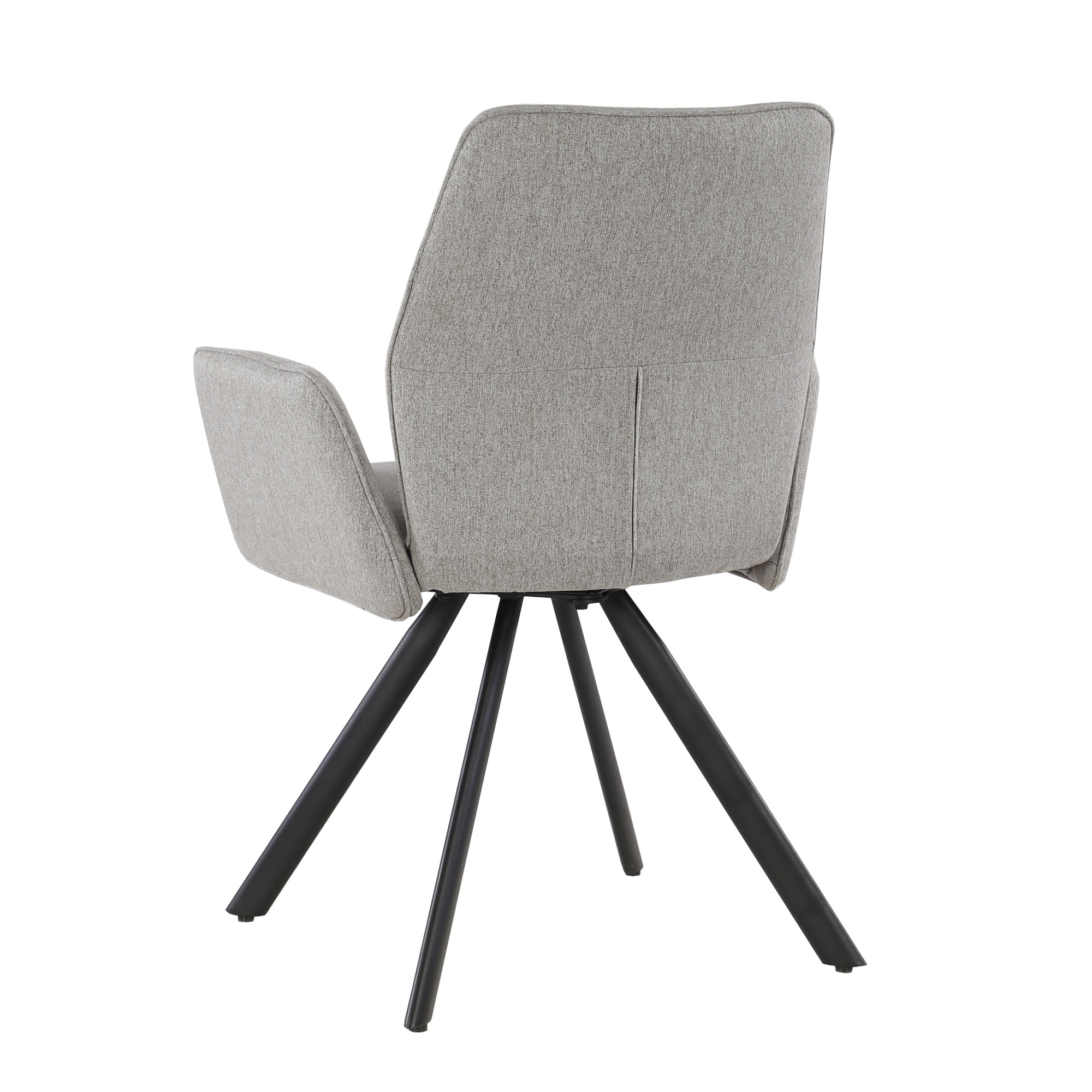 Livingfurn - Eetkamerstoel Diana Stof / Gecoat staal - Taupe - 1 stuk