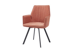 Livingfurn - Eetkamerstoel Louise Blush - Stof / Gecoat Staal - 1 stuk