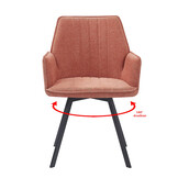 Livingfurn - Eetkamerstoel Louise Blush - Stof / Gecoat Staal - 1 stuk