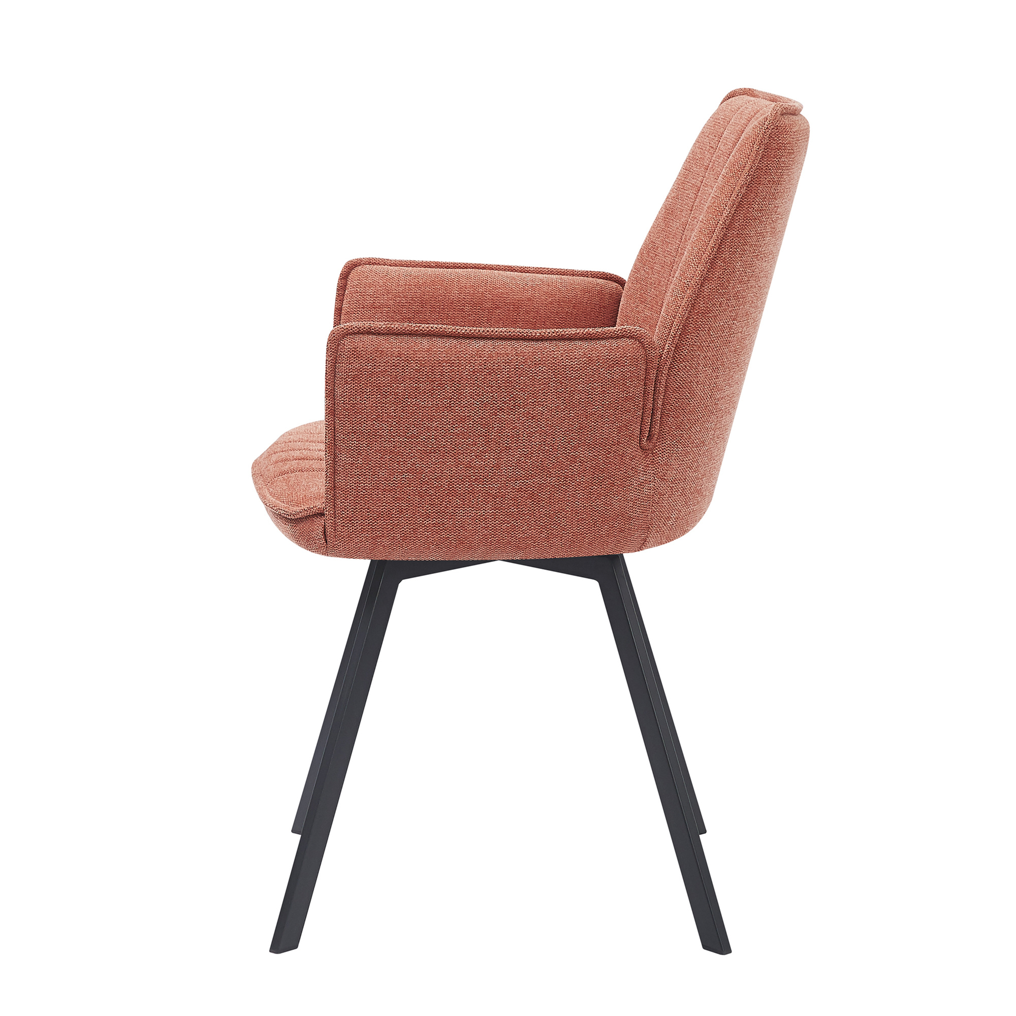 Livingfurn - Eetkamerstoel Louise Blush - Stof / Gecoat Staal - 1 stuk