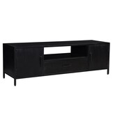 Livingfurn - TV Meubel Kala 180 cm - Mangohout / Gecoat Staal