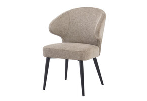 Livingfurn - Eetkamerstoel Donna antraciet Velvet - Beige - 2 stuks