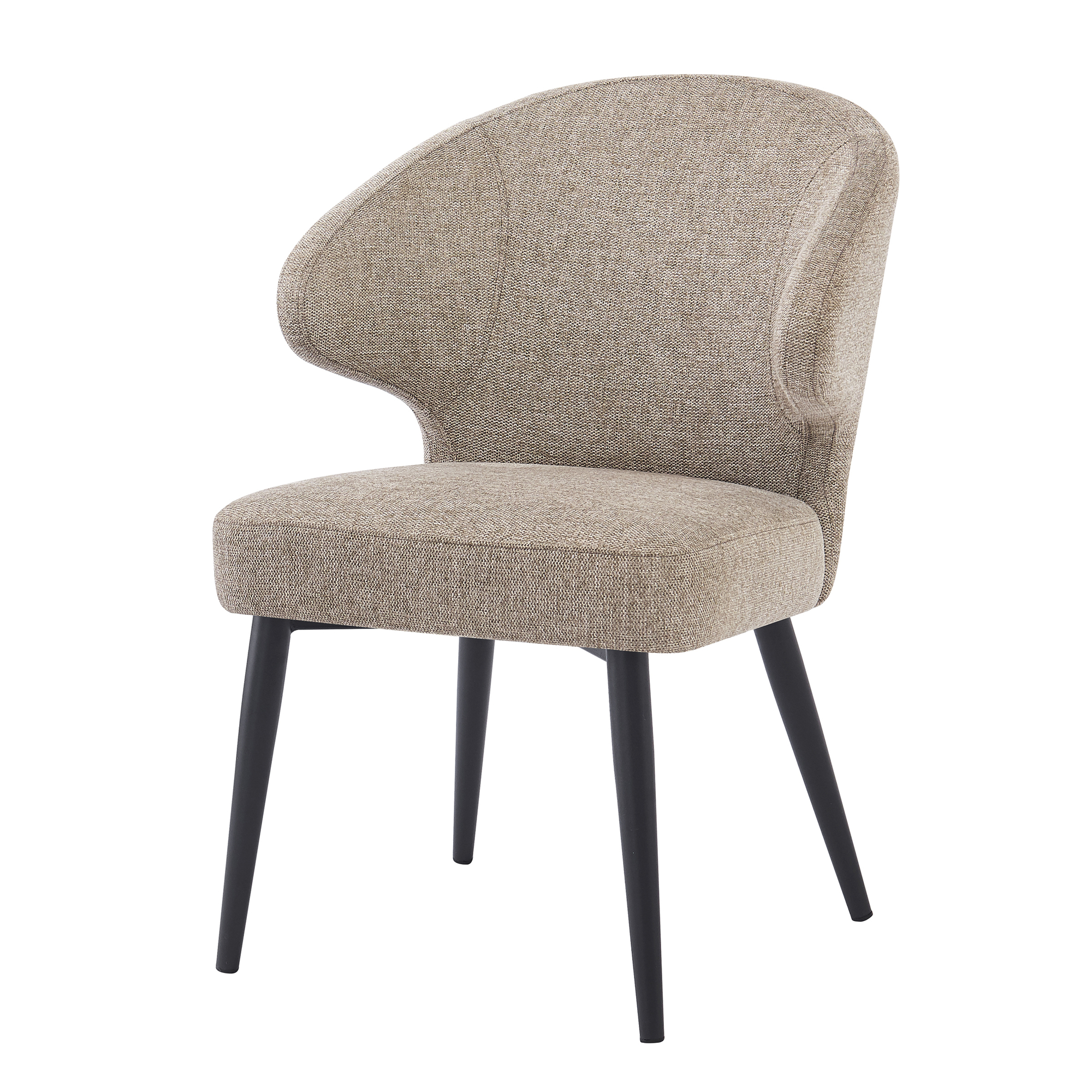 Livingfurn - Eetkamerstoel Donna antraciet Velvet - Beige - 2 stuks