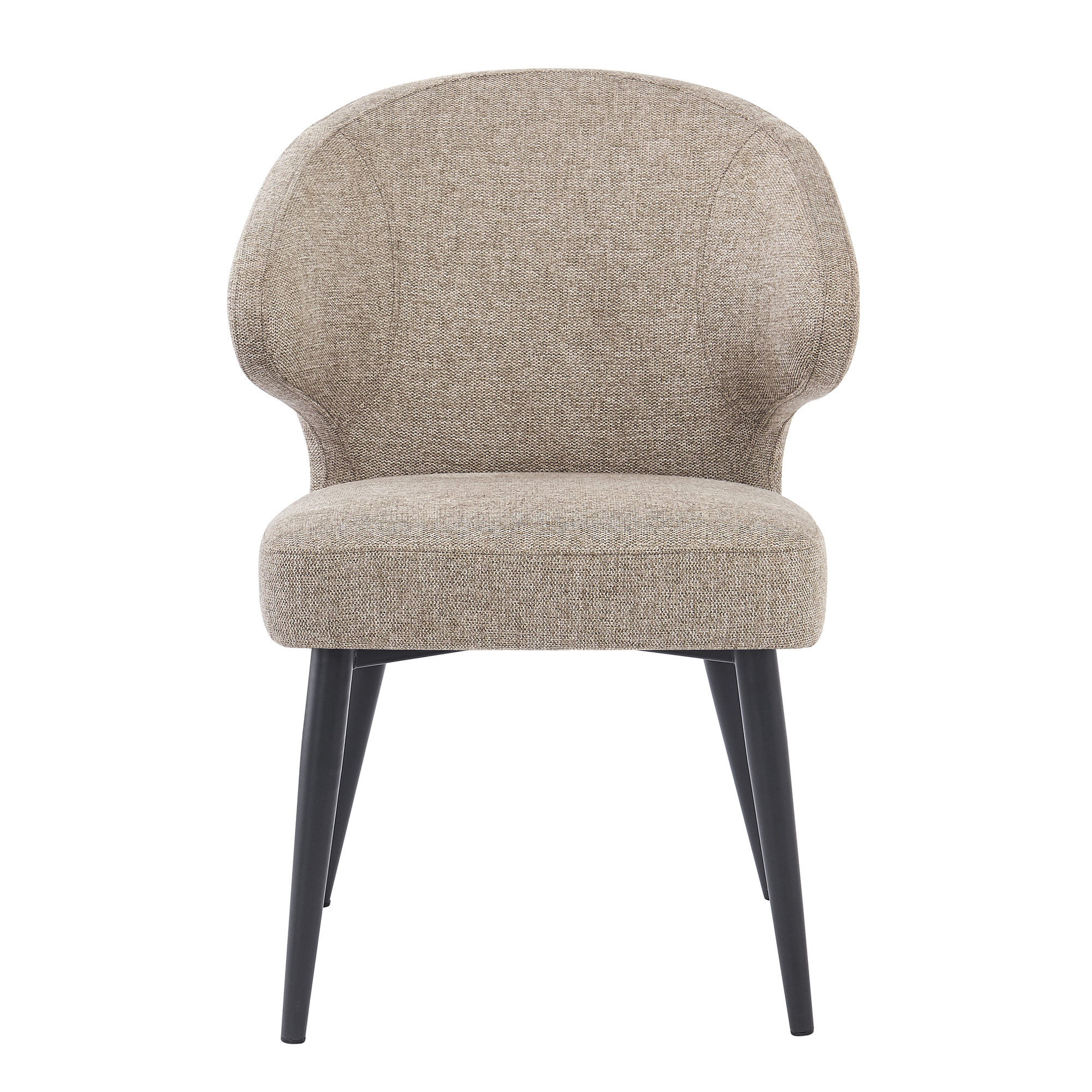 Livingfurn - Eetkamerstoel Donna antraciet Velvet - Beige - 2 stuks