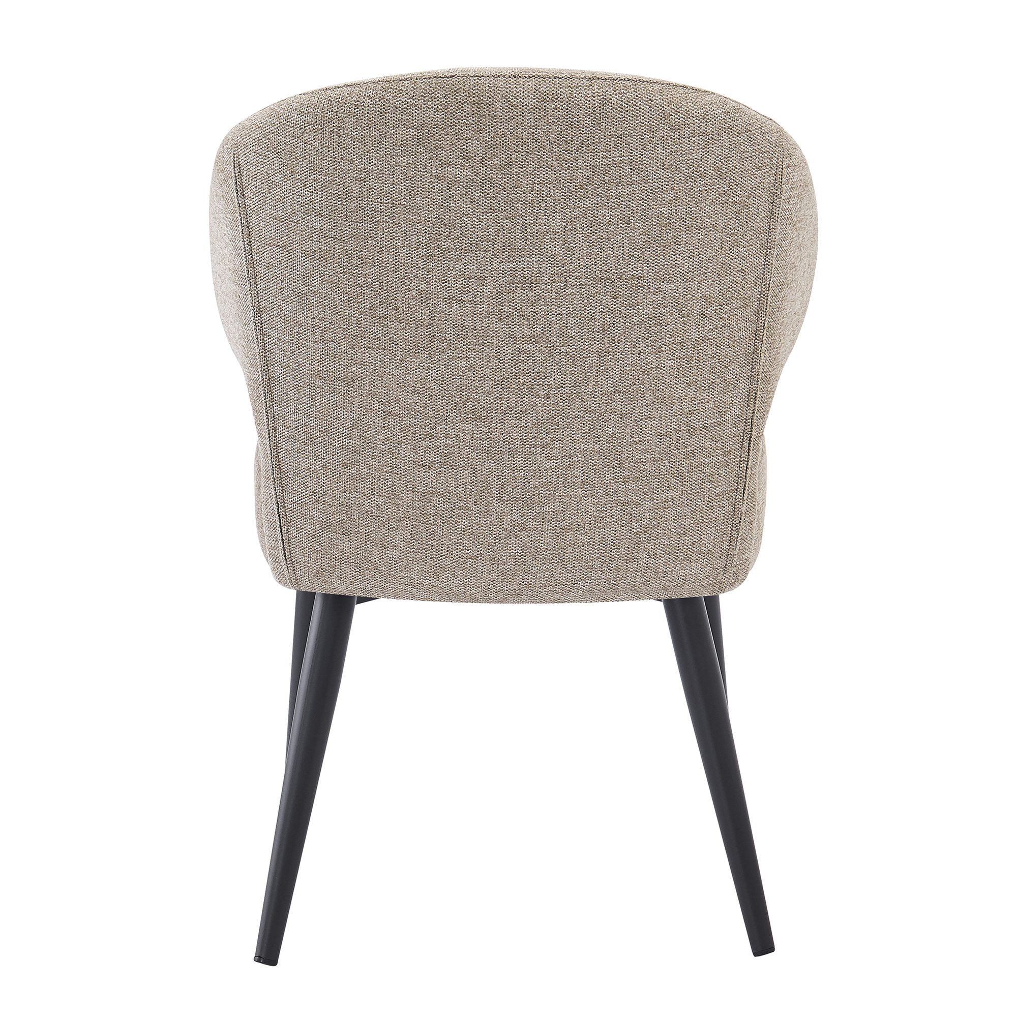 Livingfurn - Eetkamerstoel Donna antraciet Velvet - Beige - 2 stuks