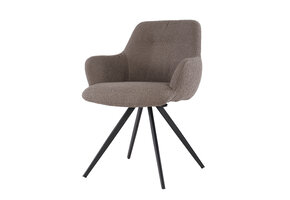 Livingfurn - Eetkamerstoel Doreen Boucle - Brown - 2 stuks