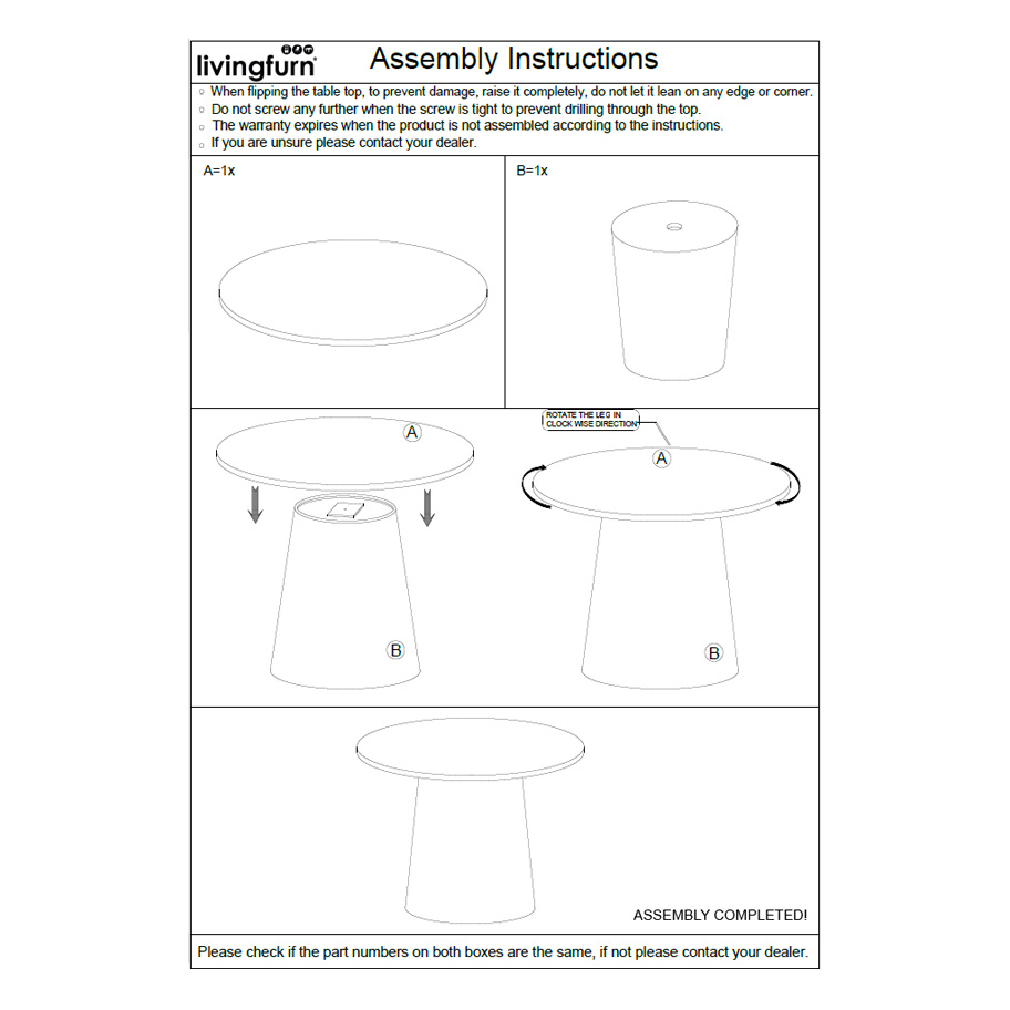 Livingfurn - Eetkamertafel Valentino Round 130cm - Mangohout / Travertin