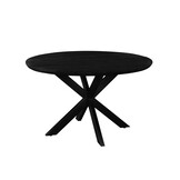 Livingfurn - Eetkamertafel Jesper Round Black - 130x130x76 cm - Mangohout