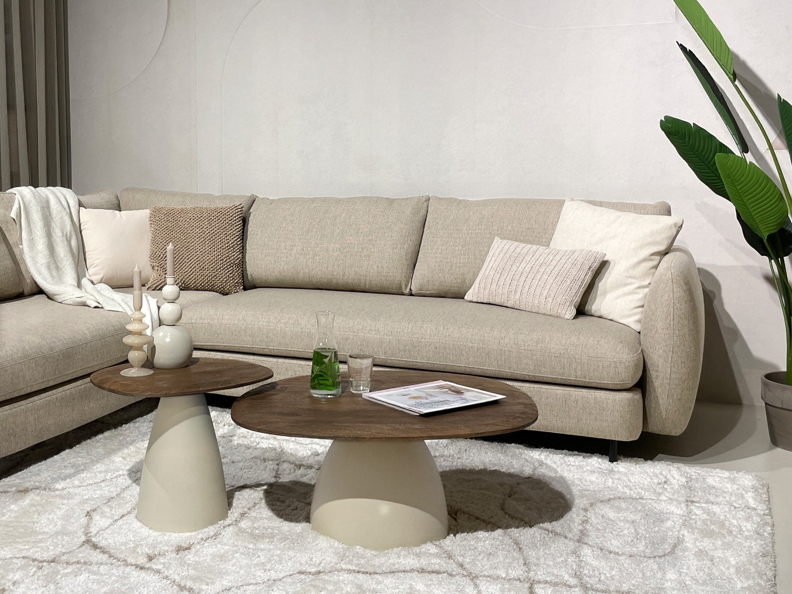 Brix - Salontafel Marron - Beige - Mangohout - 50 cm
