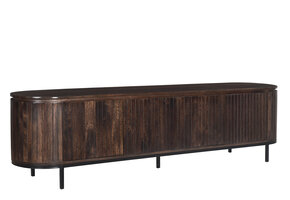 Livingfurn - TV Meubel Noor Walnut 210cm - Mangohout / Gecoat Staal