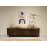 Livingfurn - TV Meubel Noor Walnut 210cm - Mangohout / Gecoat Staal