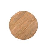 Livingfurn - Eetkamertafel Jesper Round 130cm - Mangohout / Gecoat Staal