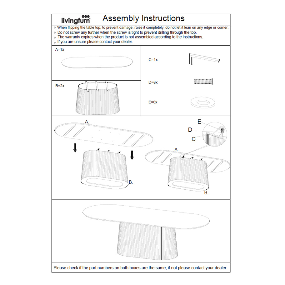 Livingfurn - Eetkamertafel Salvator Walnut 300cm - Mangohout
