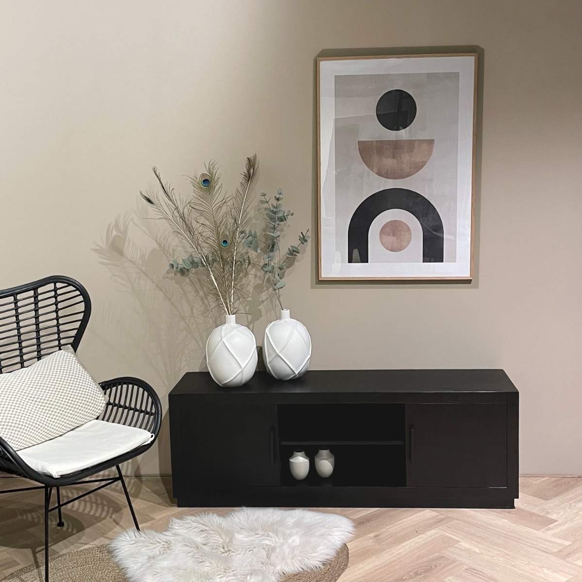 Livingfurn - TV Meubel Jaxx 150cm - Mangohout