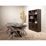 Livingfurn - Eetkamertafel Jesper Danish Oval Brown 180 cm - Mangohout